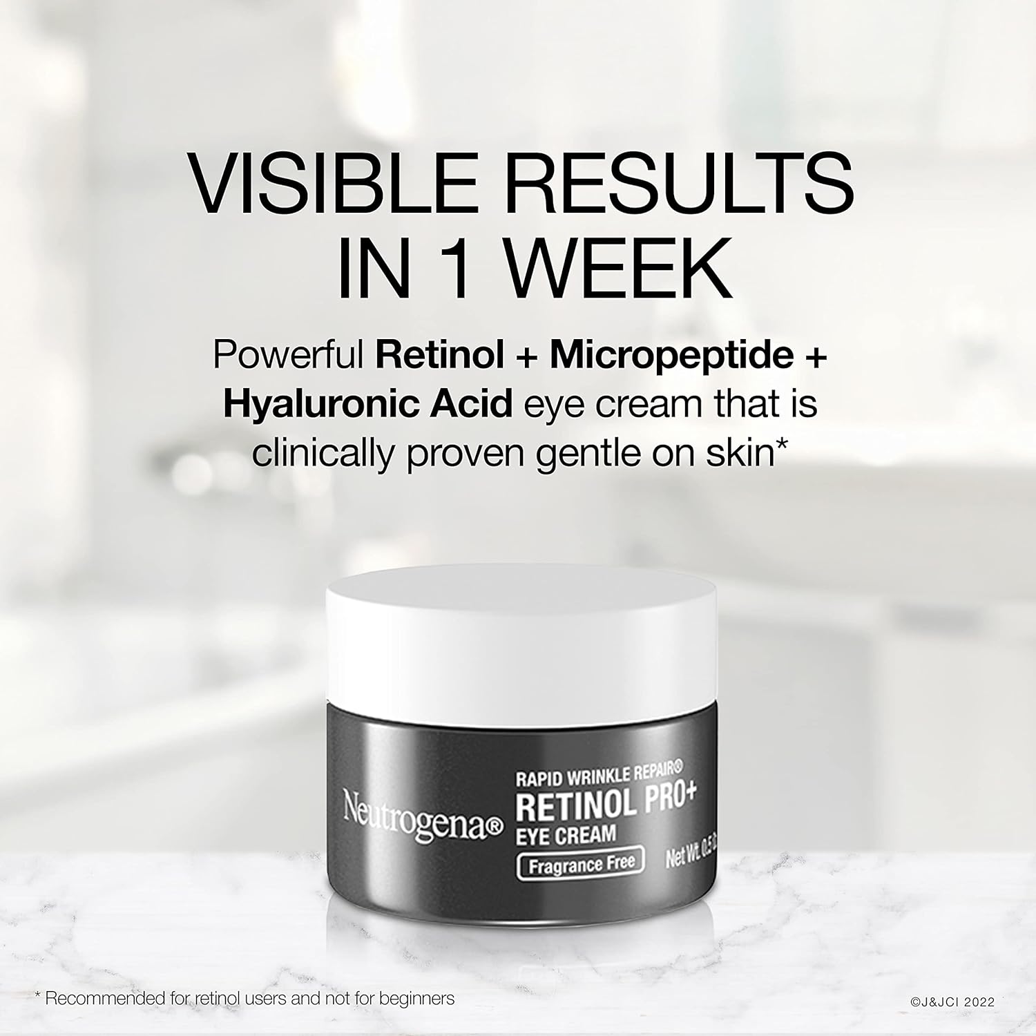 Neutrogena Rapid Wrinkle Repair Retinol Pro+ Anti-Wrinkle Eye Cream, Targeted Eye Cream for Wrinkles & Dark Circles, Formulated without Fragrance, Dyes, Phthalates, and Parabens, 0.5 oz - Image 4